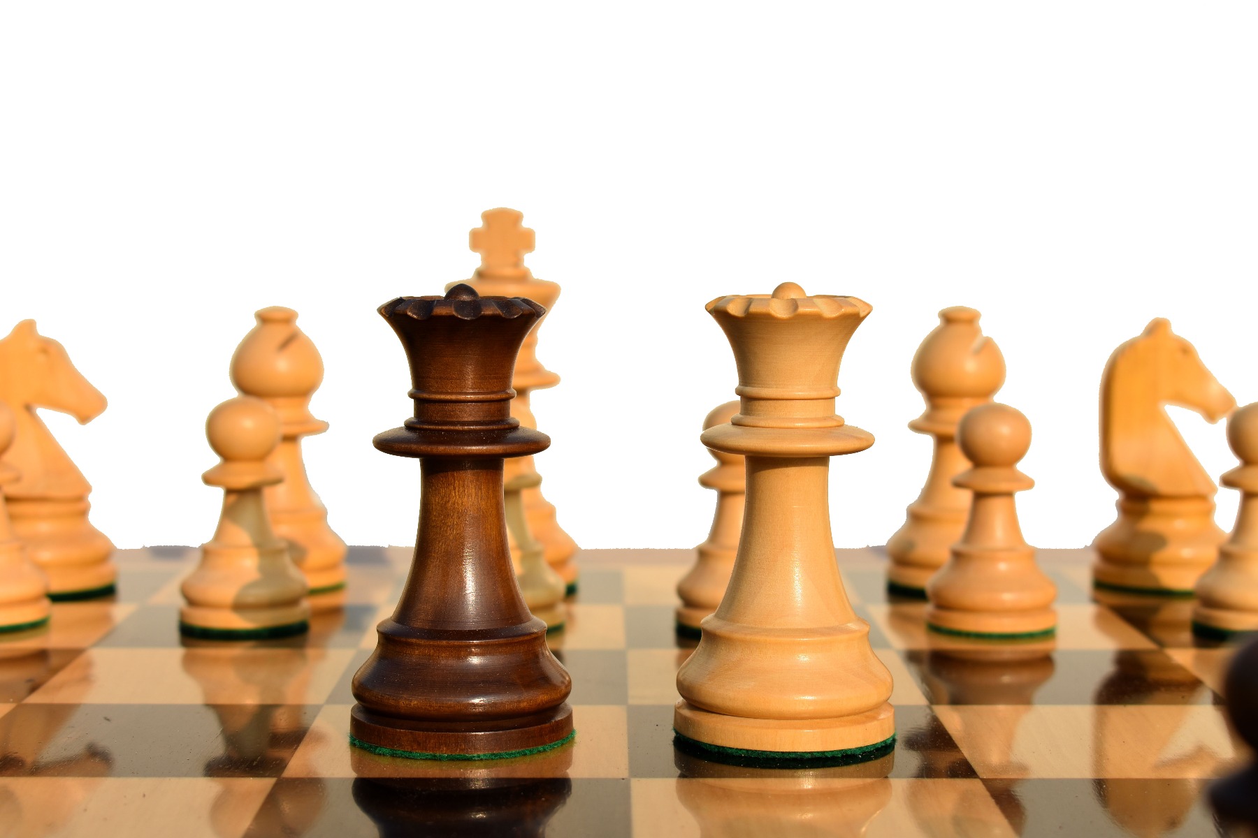 B210 Henri Chavet Series - 1980-1990 reproduction-Chess Pieces <br> Boxwood & Dark Antique Gilded <br> 3.625" King-6024 B210 Henri Chavet Series - 1980-1990 reproduction-Chess Pieces Boxwood & Dark Antique Gilded 3.625" King-6024