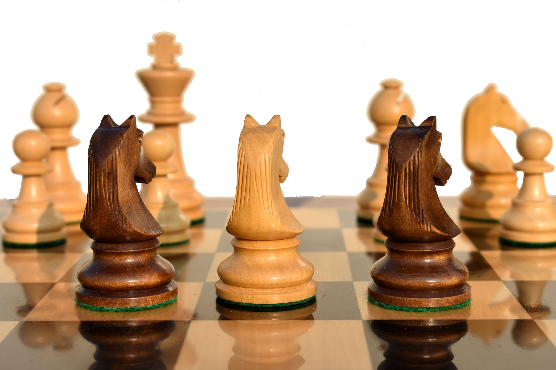 B210 Henri Chavet Series - 1980-1990 reproduction-Chess Pieces <br> Boxwood & Dark Antique Gilded <br> 3.625" King-6022 B210 Henri Chavet Series - 1980-1990 reproduction-Chess Pieces Boxwood & Dark Antique Gilded 3.625" King-6022