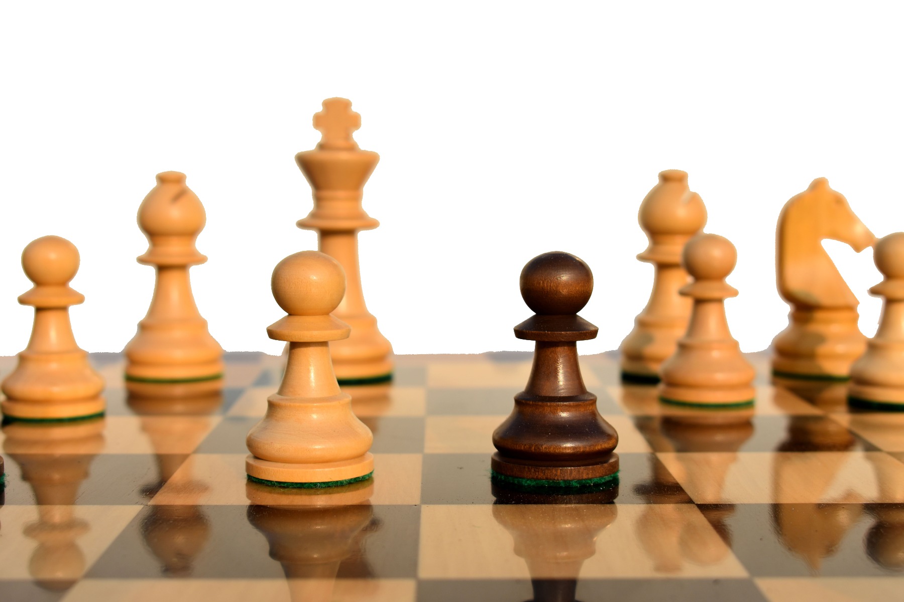 B210 Henri Chavet Series - 1980-1990 reproduction-Chess Pieces <br> Boxwood & Dark Antique Gilded <br> 3.625" King-6025 B210 Henri Chavet Series - 1980-1990 reproduction-Chess Pieces Boxwood & Dark Antique Gilded 3.625" King-6025