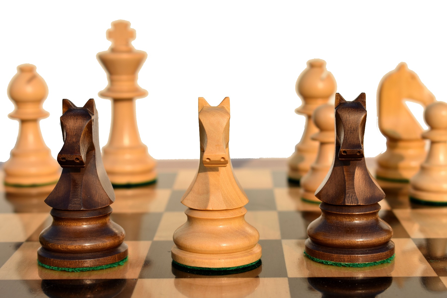 B210 Henri Chavet Series - 1980-1990 reproduction-Chess Pieces <br> Boxwood & Dark Antique Gilded <br> 3.625" King-6023 B210 Henri Chavet Series - 1980-1990 reproduction-Chess Pieces Boxwood & Dark Antique Gilded 3.625" King-6023