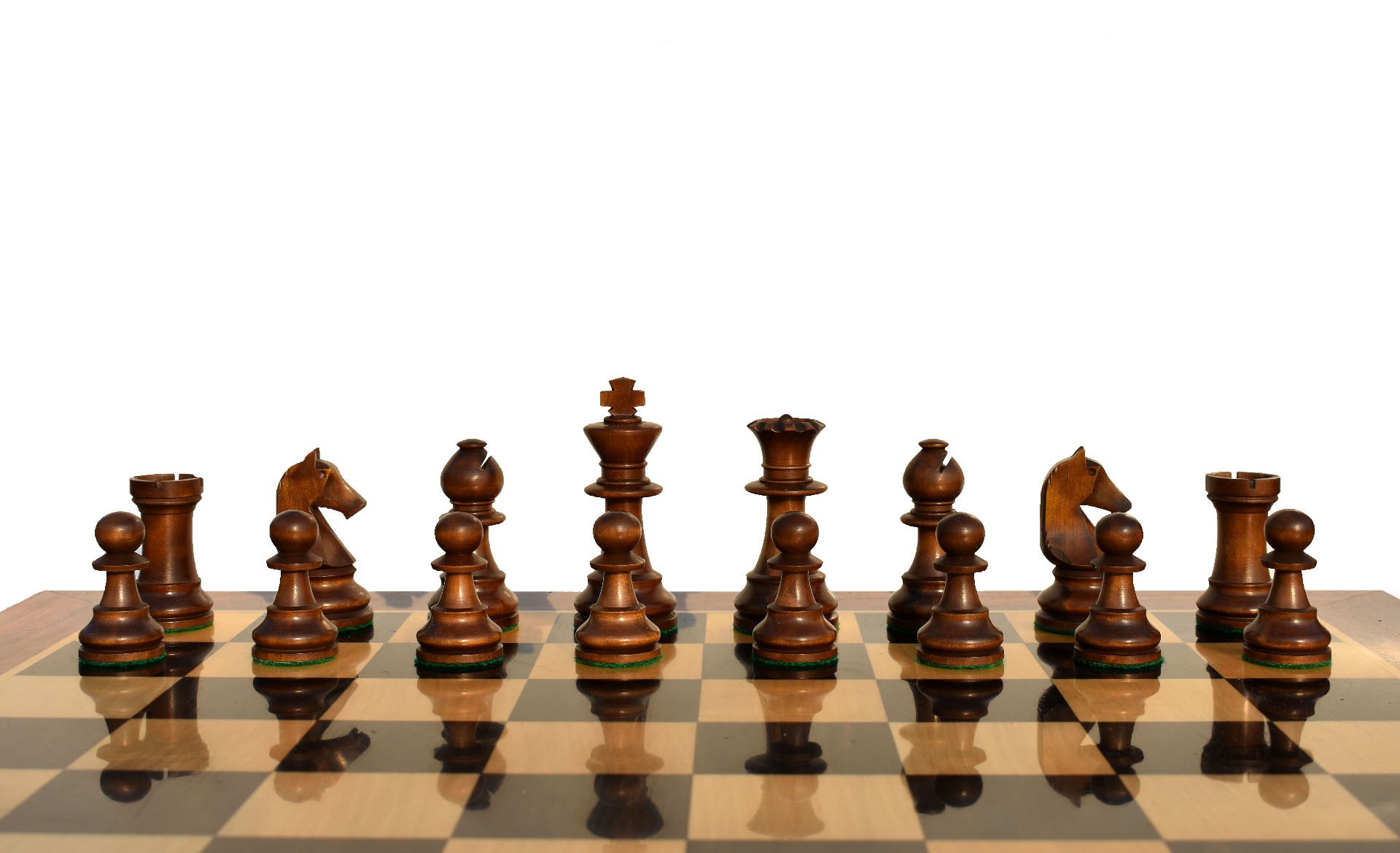 B210 Henri Chavet Series - 1980-1990 reproduction-Chess Pieces <br> Boxwood & Dark Antique Gilded <br> 3.625" King-6017 B210 Henri Chavet Series - 1980-1990 reproduction-Chess Pieces Boxwood & Dark Antique Gilded 3.625" King-6017