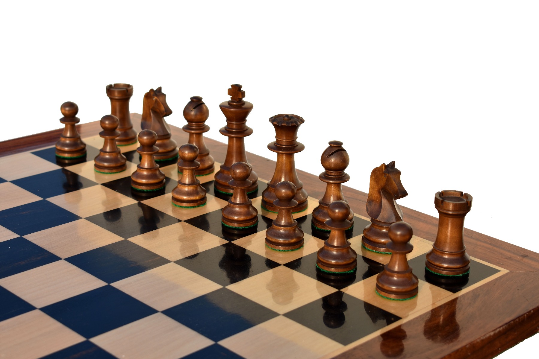 B210 Henri Chavet Series - 1980-1990 reproduction-Chess Pieces <br> Boxwood & Dark Antique Gilded <br> 3.625" King-6018 B210 Henri Chavet Series - 1980-1990 reproduction-Chess Pieces Boxwood & Dark Antique Gilded 3.625" King-6018