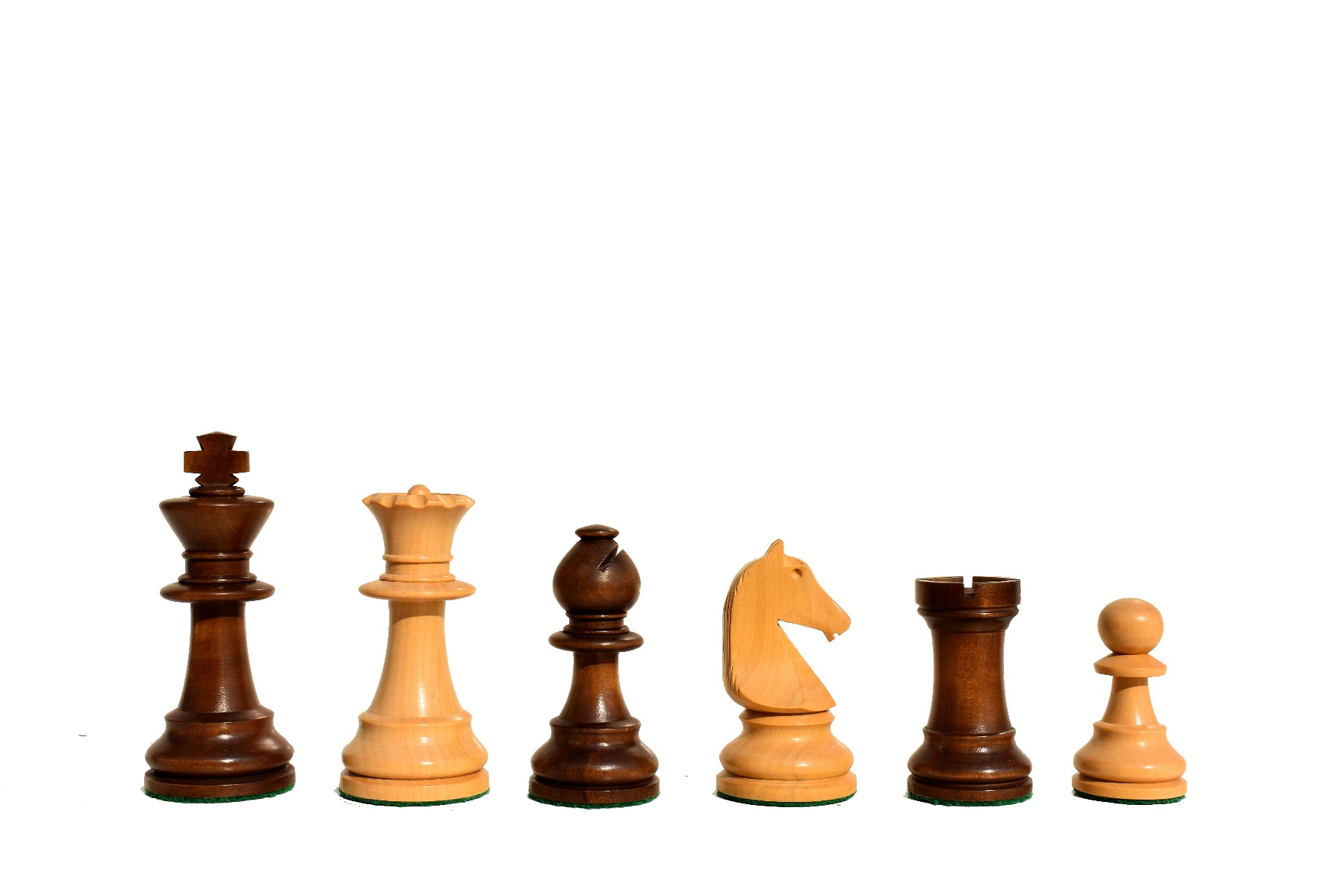 B210 Henri Chavet Series - 1980-1990 reproduction-Chess Pieces <br> Boxwood & Dark Antique Gilded <br> 3.625" King-0 B210 Henri Chavet Series - 1980-1990 reproduction-Chess Pieces Boxwood & Dark Antique Gilded 3.625" King-0