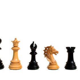 Royal Admiral Series Chess set Boxwood & Ebony (Matte Finish) 4.4" King with 2.25" Chess Board-6168