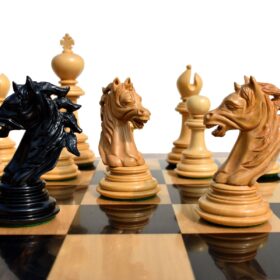 Royal Admiral Series Chess set Boxwood & Ebony (Matte Finish) 4.4" King with 2.25" Chess Board-6170