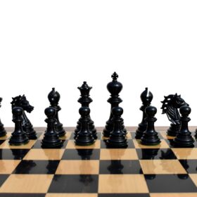 Royal Admiral Series Chess set Boxwood & Ebony (Matte Finish) 4.4" King with 2.25" Chess Board-6164