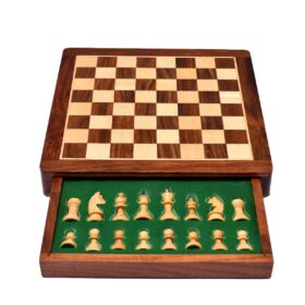 Travel Magnetic Chess set Maple & Sheesham 10 Square -5922