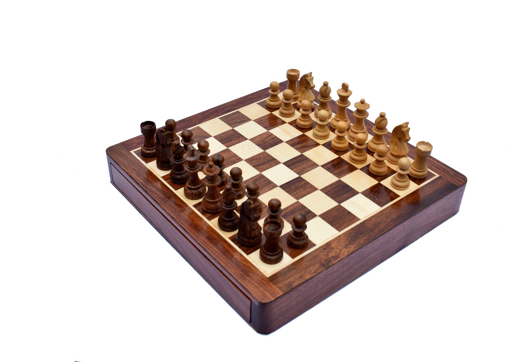 Travel Magnetic Chess set <br> Maple & Sheesham <br> 12" Square -0 Travel Magnetic Chess set Maple & Sheesham 12" Square -0