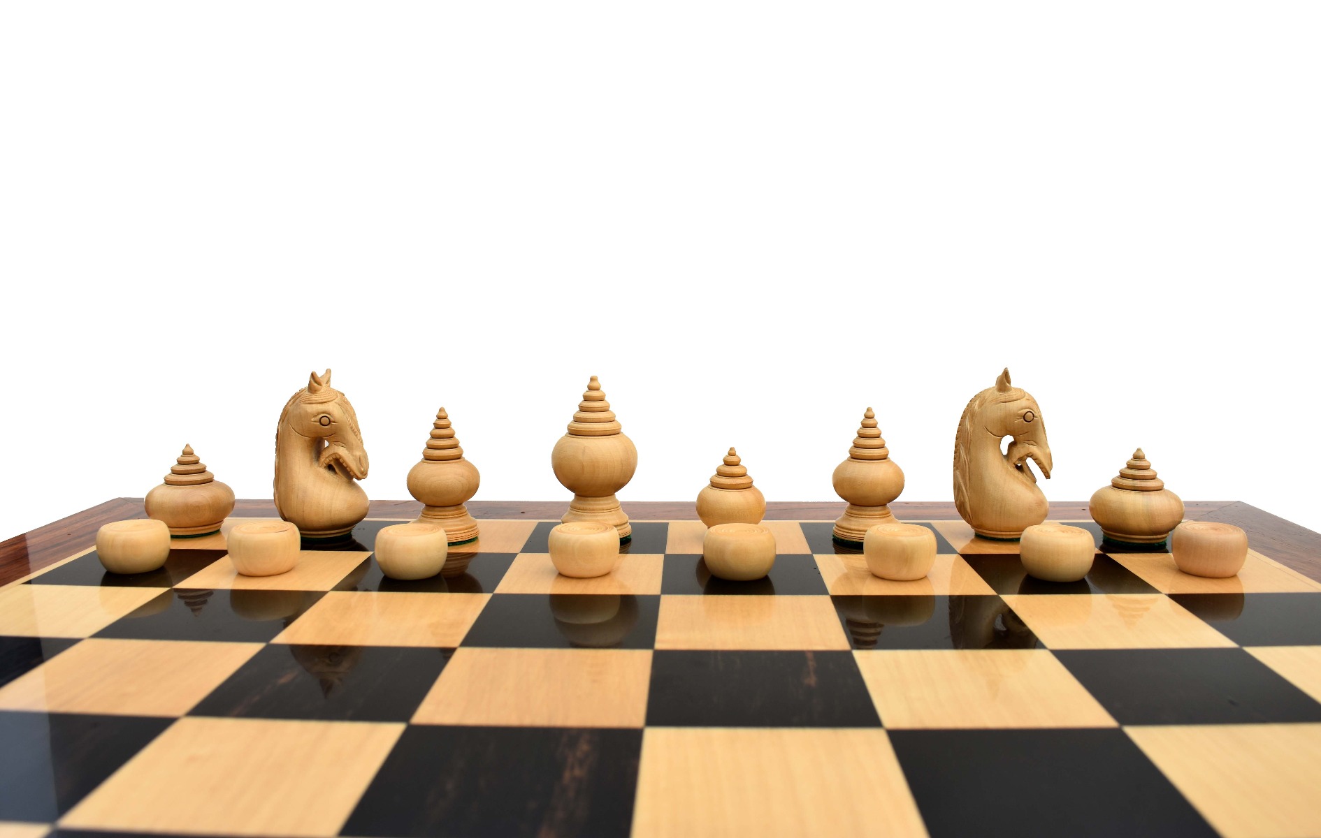 1780 The Makruk Rare Thai Chess Pieces repro Boxwood & Red Gilded 2.5" King-6180