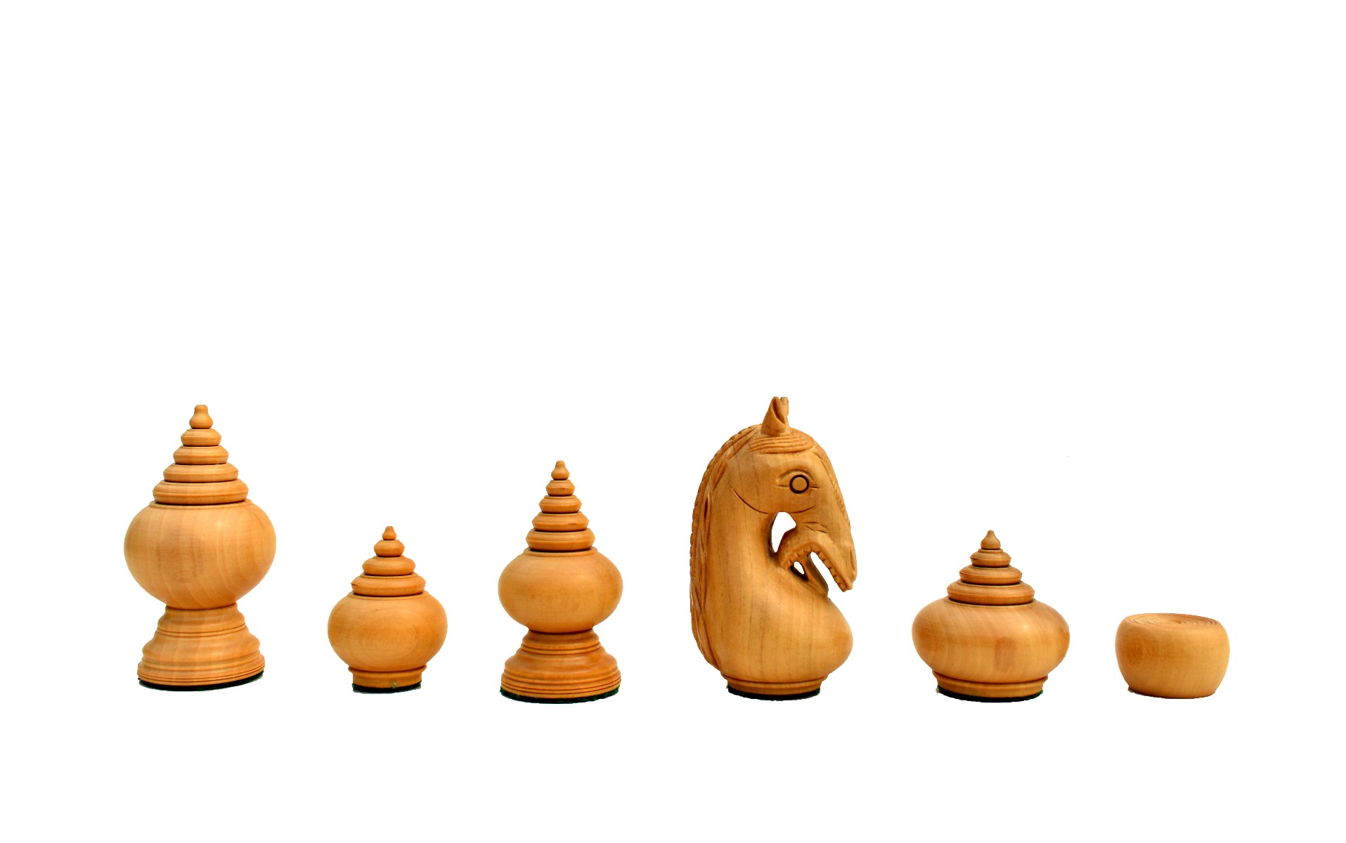 1780 The Makruk Rare Thai Chess Pieces repro Boxwood & Red Gilded 2.5" King-6176