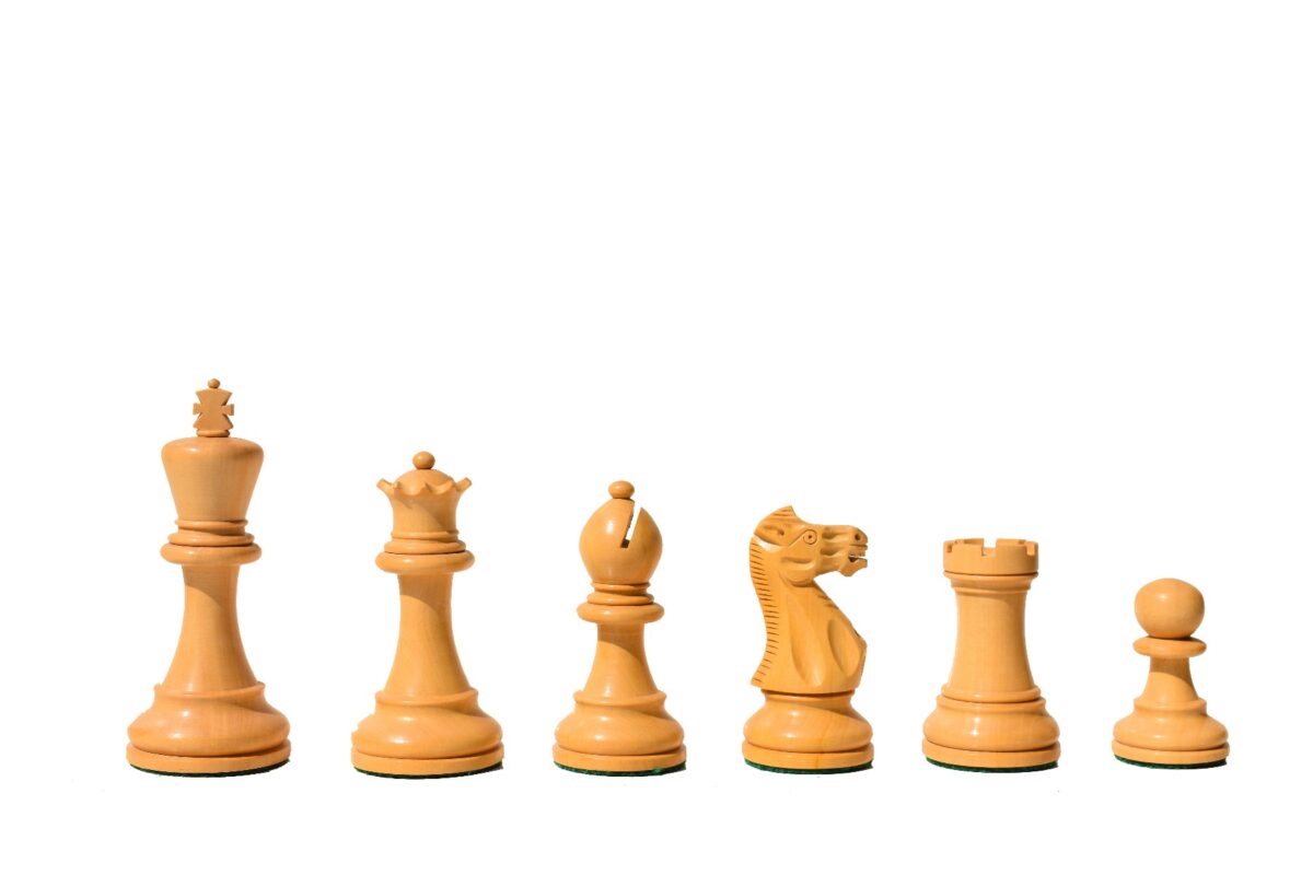 Grandmaster Series Chess Pieces Boxwood & Green Gilded Boxwood 3.75" King-6468