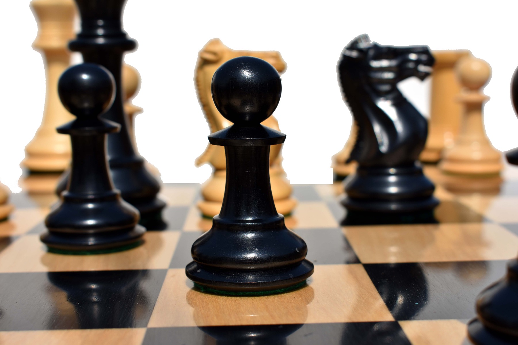 1849 Jaques exclusive Series staunton chess pieces Boxwood & Ebony 4.4" King-6346