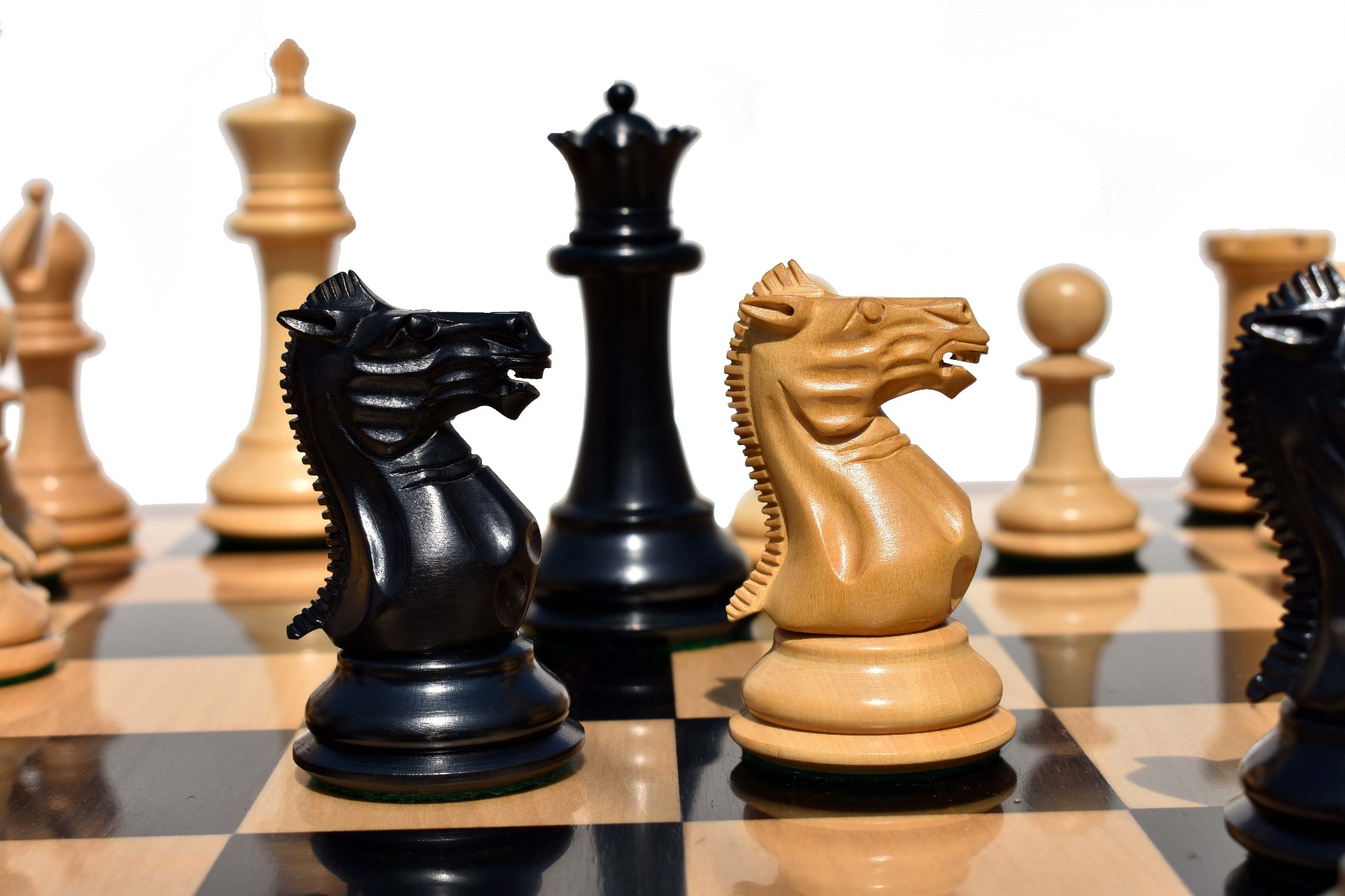 1849 Jaques exclusive Series staunton chess pieces Boxwood & Ebony 4.4" King-6347