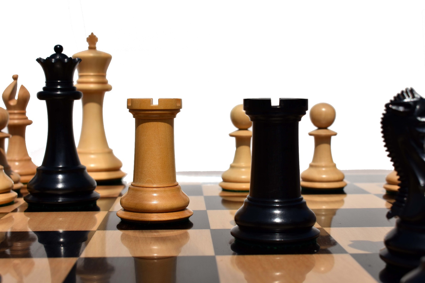 1849 Jaques exclusive Series staunton chess pieces Boxwood & Ebony 4.4" King-6348