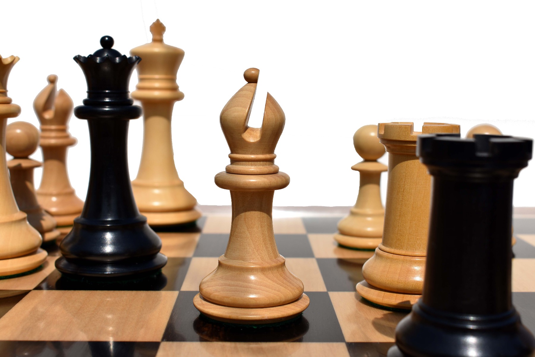 1849 Jaques exclusive Series staunton chess pieces Boxwood & Ebony 4.4" King-6349