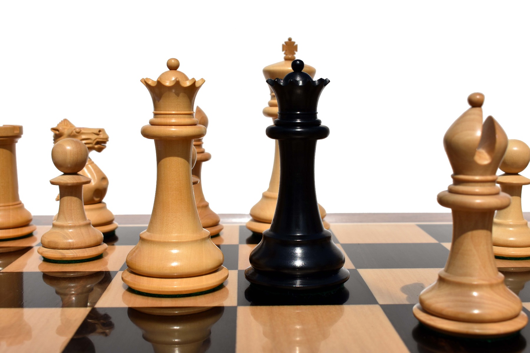 1849 Jaques exclusive Series staunton chess pieces Boxwood & Ebony 4.4" King-6350