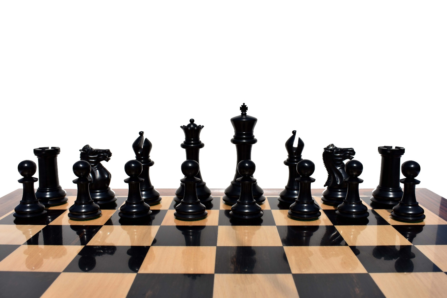 1849 Jaques exclusive Series staunton chess pieces Boxwood & Ebony 4.4" King-6343