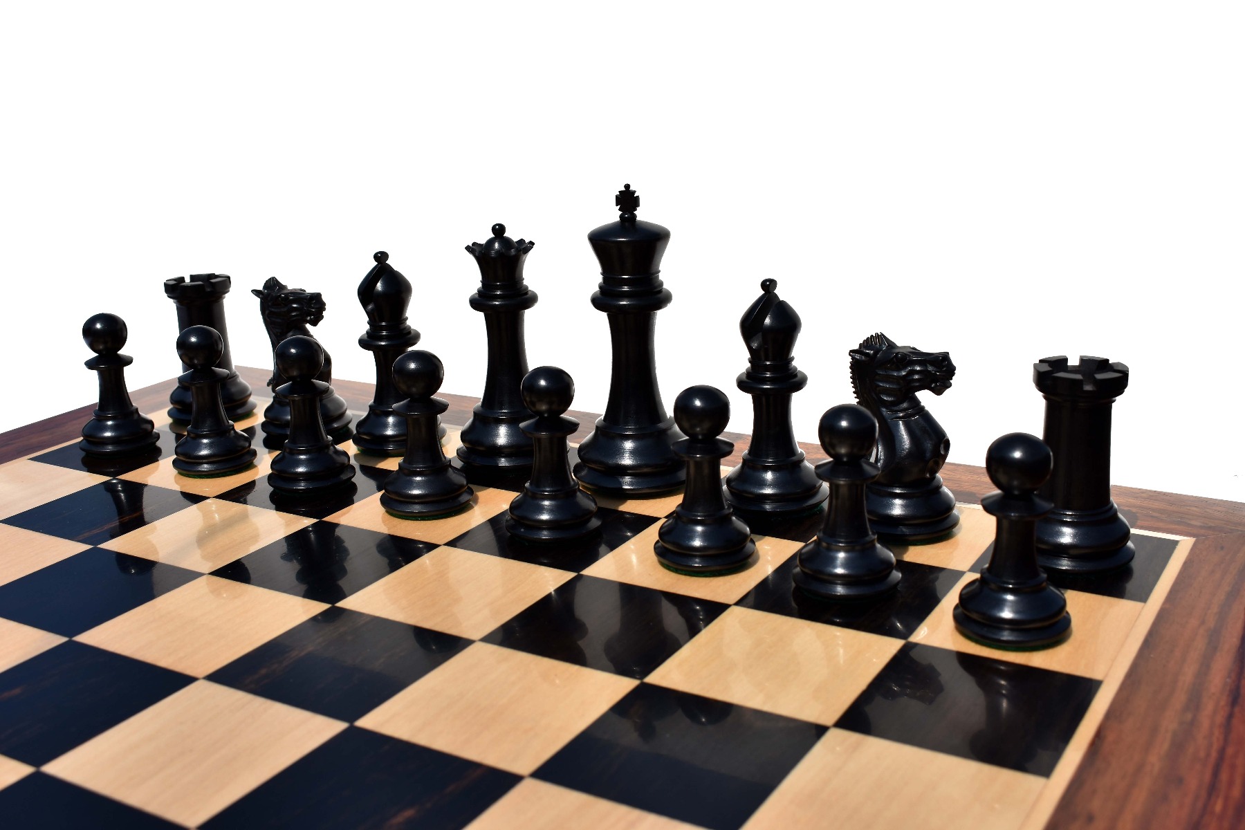 1849 Jaques exclusive Series staunton chess pieces Boxwood & Ebony 4.4" King-6344