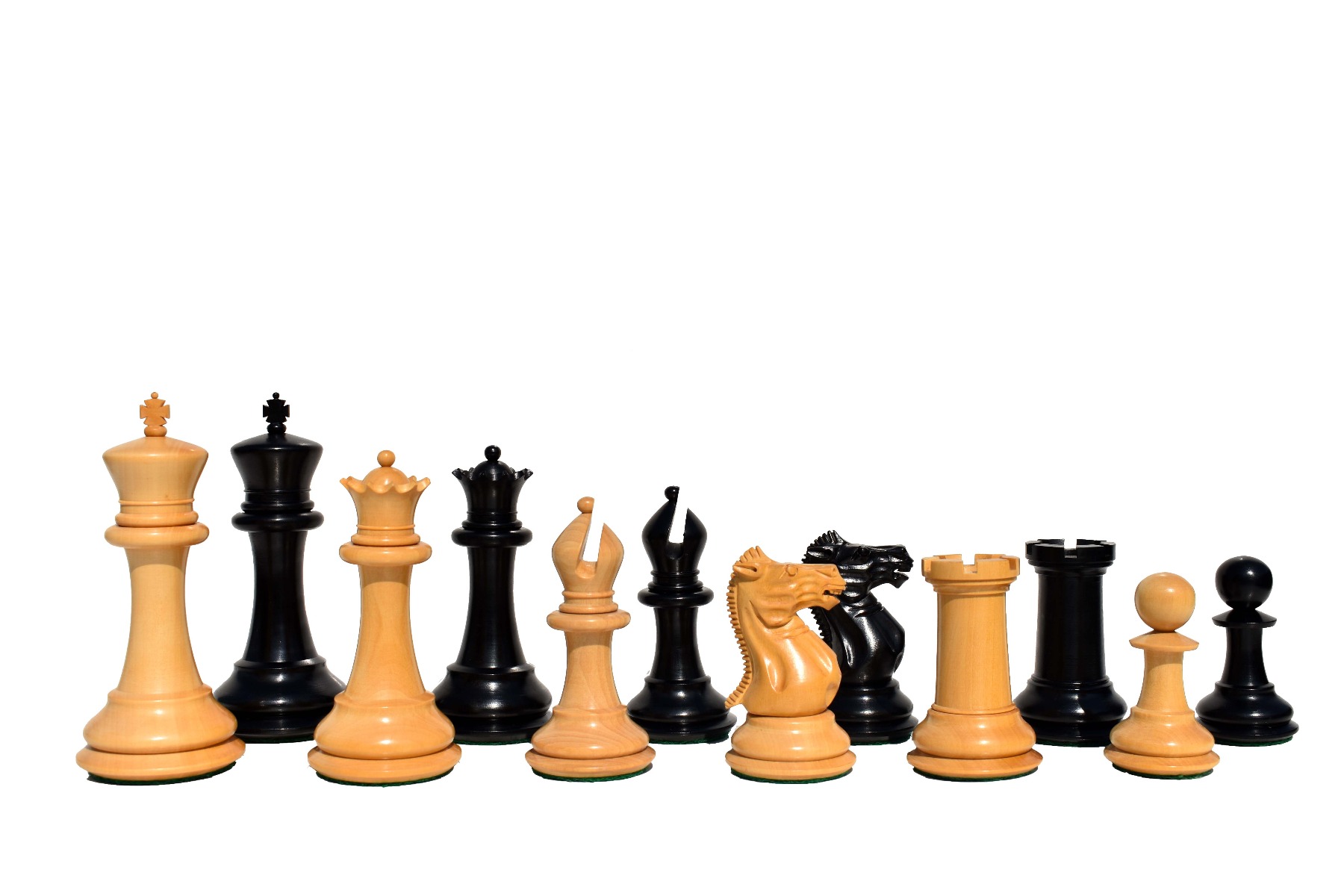 1849 Jaques exclusive Series staunton chess pieces Boxwood & Ebony 4.4" King-0