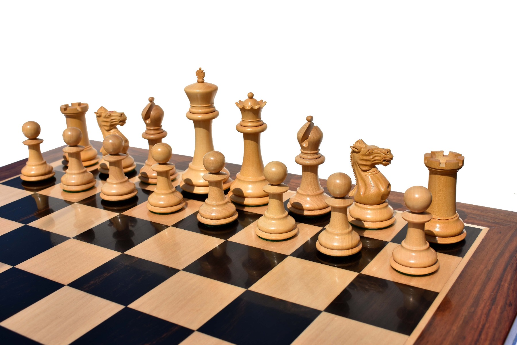 1849 Jaques exclusive Series staunton chess pieces Boxwood & Ebony 4.4" King-6341