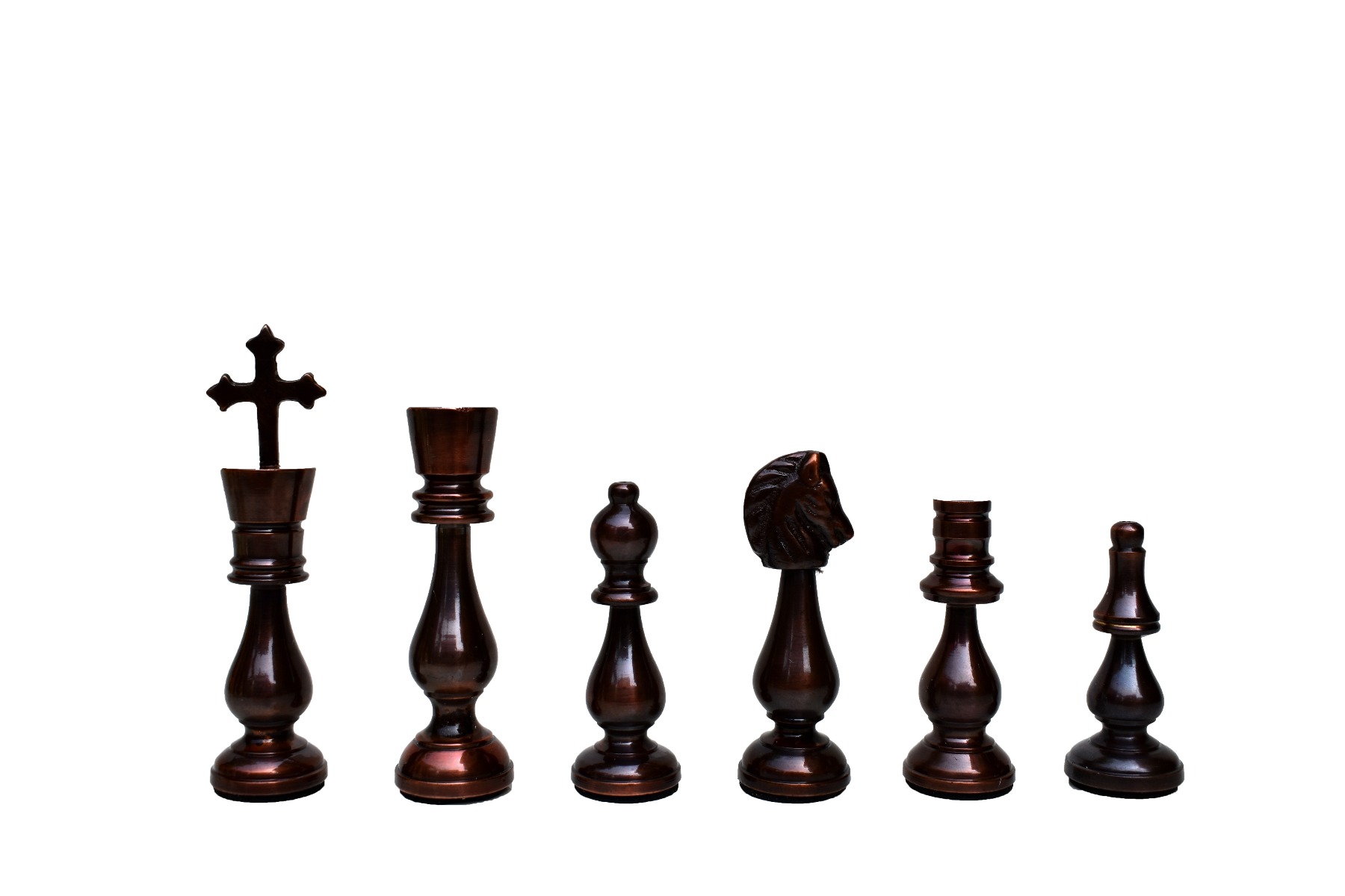King of Castle Series luxury solid brass chess pieces Natural Brass & Cooper coated brass 4.25" King-6363