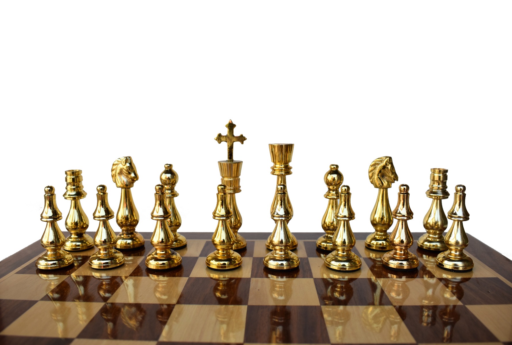 King of Castle Series luxury solid brass chess pieces Natural Brass & Cooper coated brass 4.25" King-6364