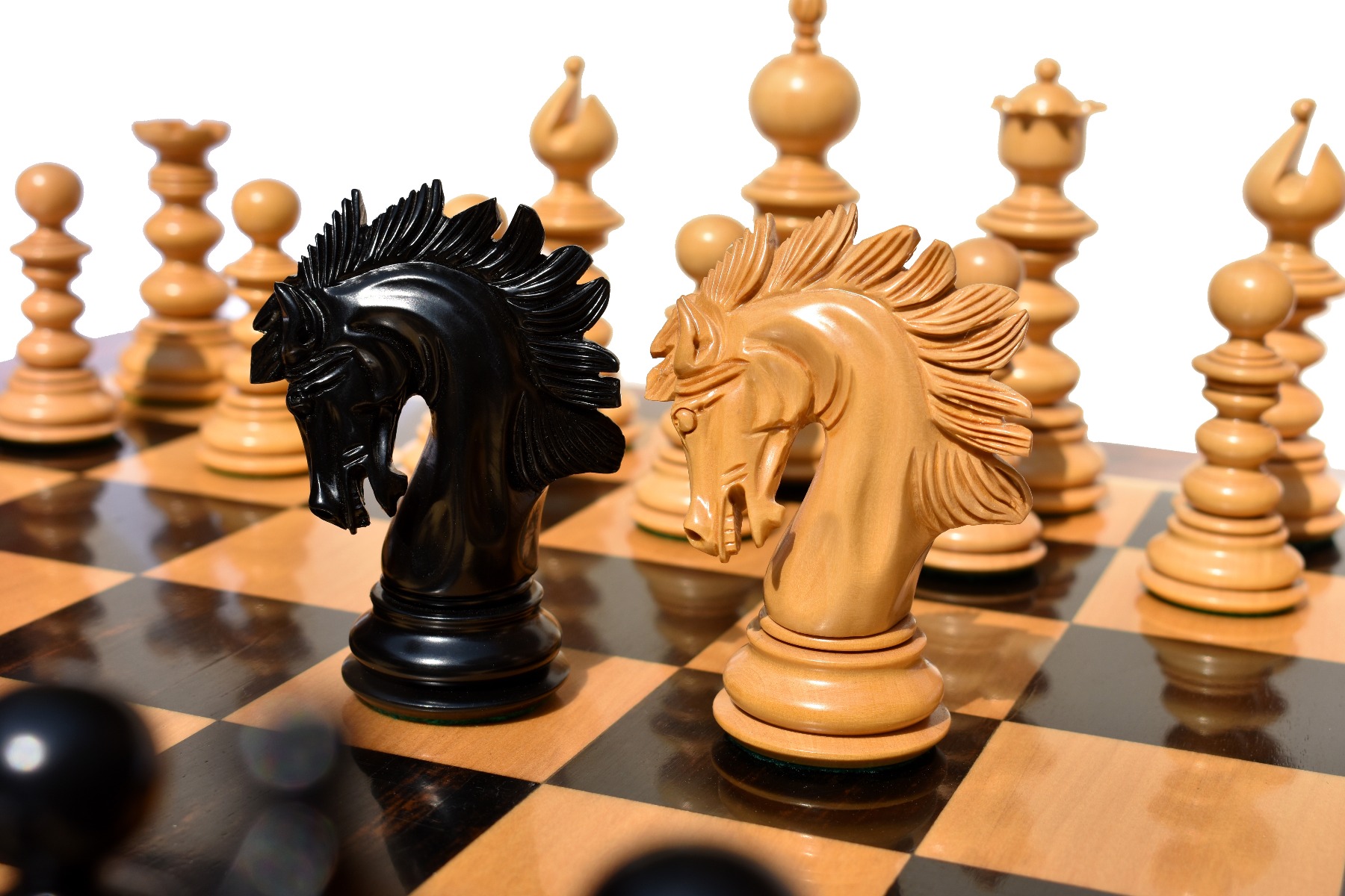 Designer Savano Series Chess pieces <br> Boxwood & Ebony Matte Finish <br> 4.4" King-0 Designer Savano Series Chess pieces Boxwood & Ebony Matte Finish 4.4" King-0