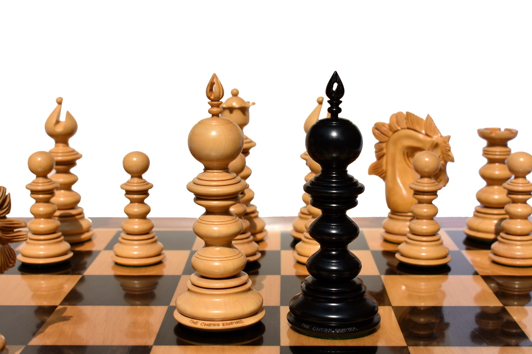 Designer Savano Series Chess pieces <br> Boxwood & Ebony Matte Finish <br> 4.4" King-6431 Designer Savano Series Chess pieces Boxwood & Ebony Matte Finish 4.4" King-6431