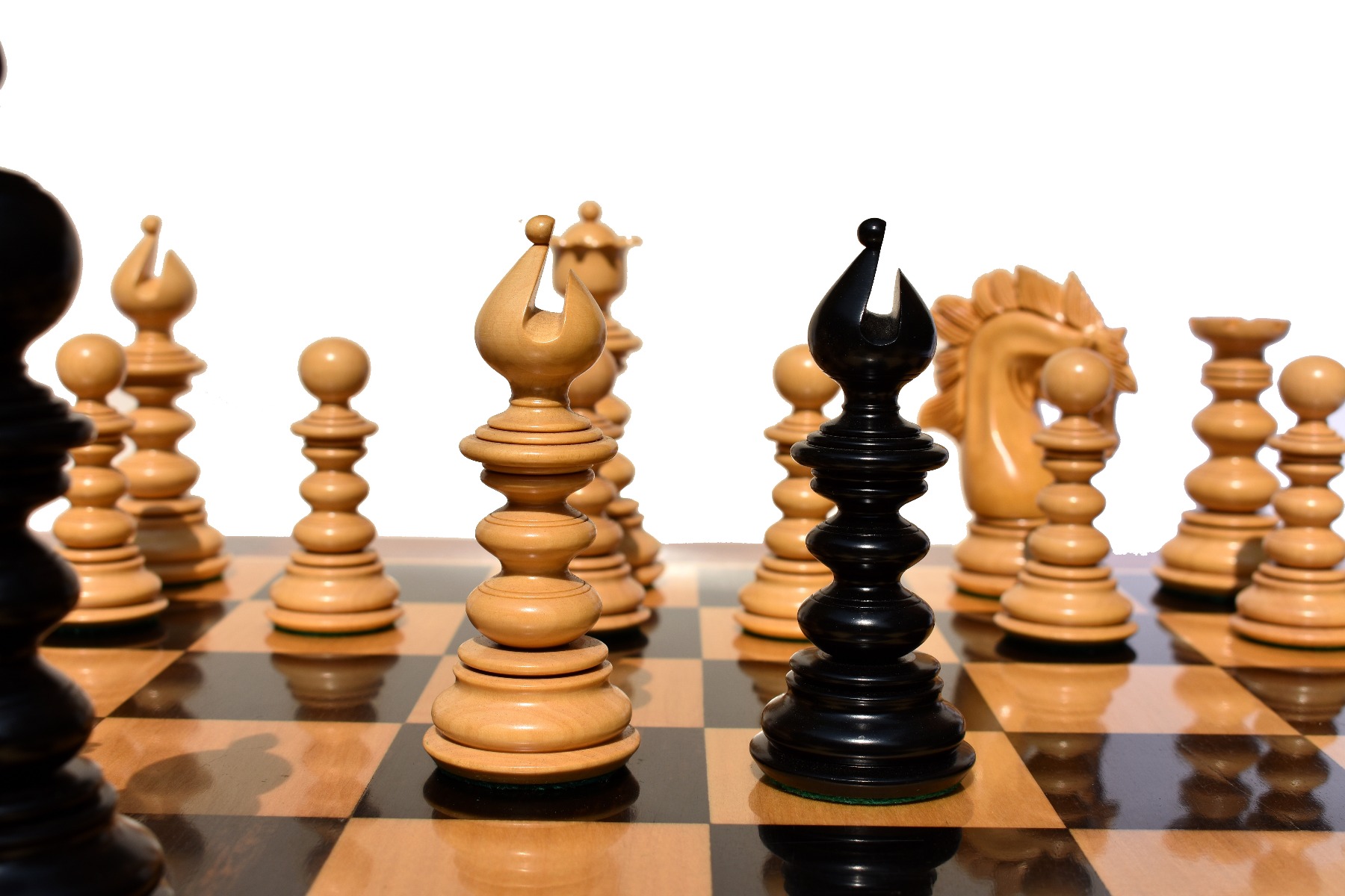 Designer Savano Series Chess pieces <br> Boxwood & Ebony Matte Finish <br> 4.4" King-6432 Designer Savano Series Chess pieces Boxwood & Ebony Matte Finish 4.4" King-6432