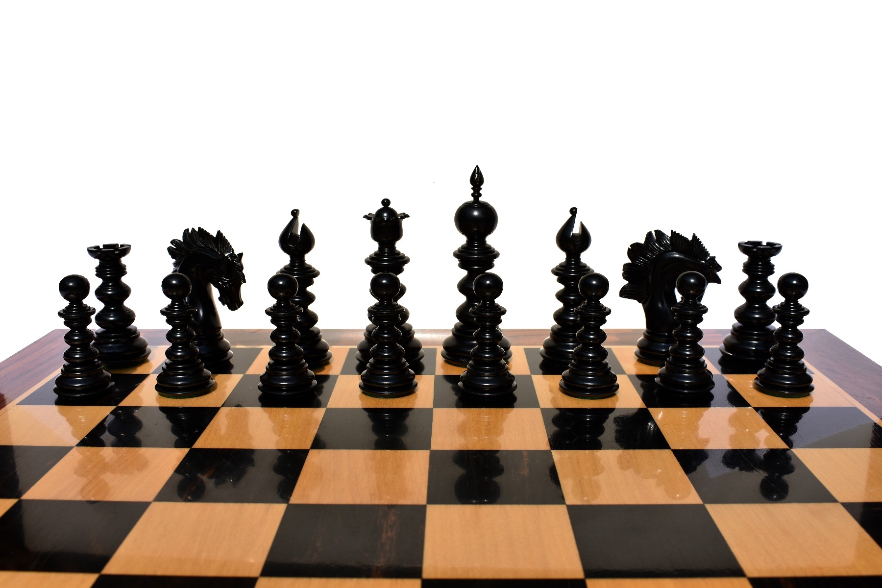 Designer Savano Series Chess pieces <br> Boxwood & Ebony Matte Finish <br> 4.4" King-6424 Designer Savano Series Chess pieces Boxwood & Ebony Matte Finish 4.4" King-6424