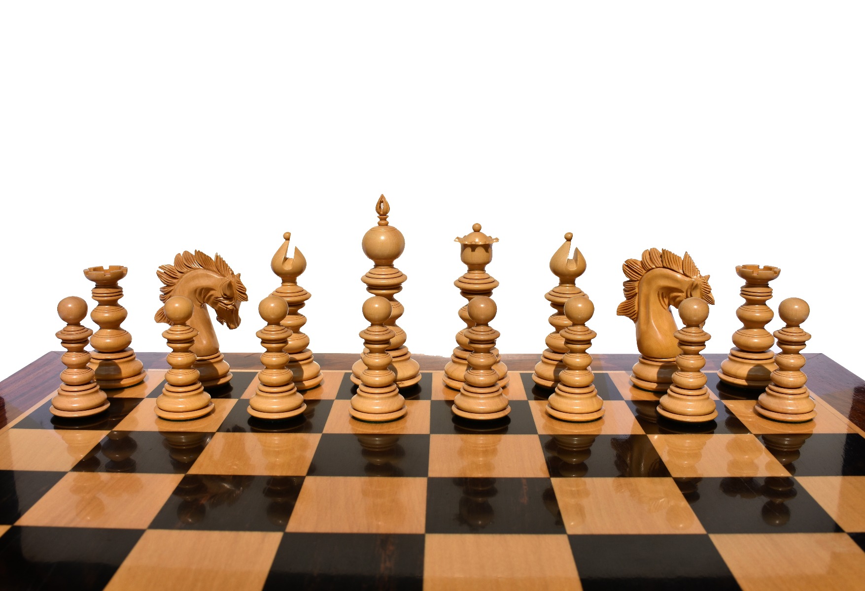 Designer Savano Series Chess pieces <br> Boxwood & Ebony Matte Finish <br> 4.4" King-6422 Designer Savano Series Chess pieces Boxwood & Ebony Matte Finish 4.4" King-6422