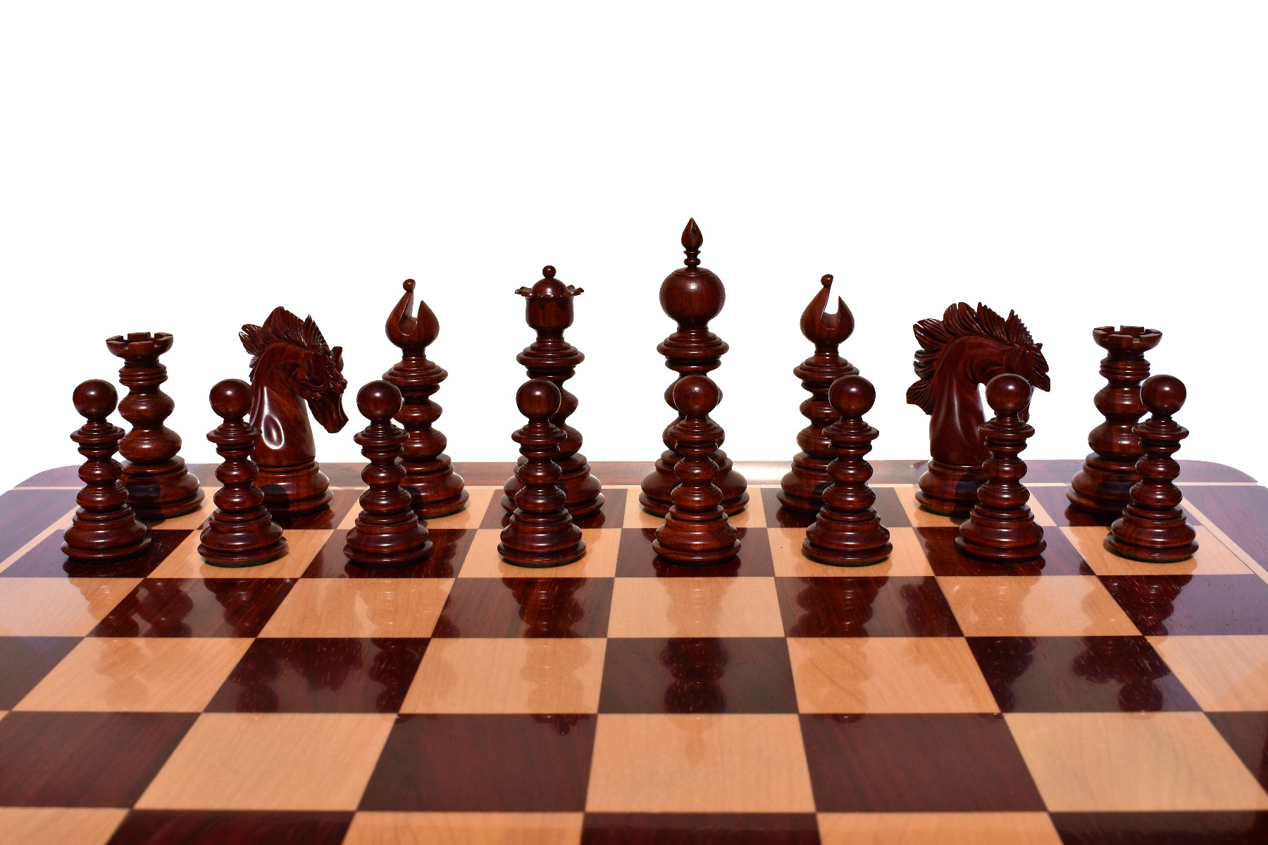 Designer Savano Series Chess Pieces <br> Boxwood & Padauk Matte Finish <br> 4.4" King-6501 Designer Savano Series Chess Pieces Boxwood & Padauk Matte Finish 4.4" King-6501