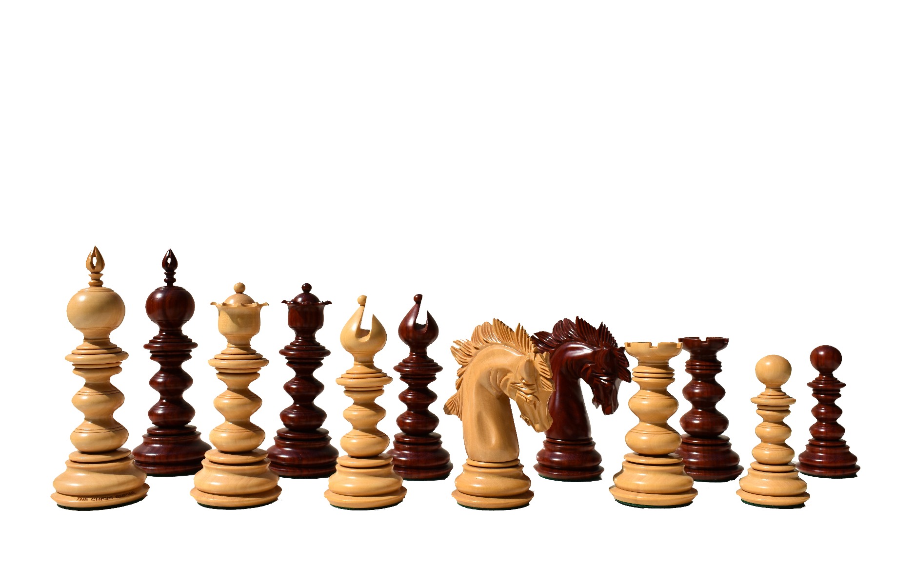 Designer Savano Series Chess Pieces <br> Boxwood & Padauk Matte Finish <br> 4.4" King-6495 Designer Savano Series Chess Pieces Boxwood & Padauk Matte Finish 4.4" King-6495