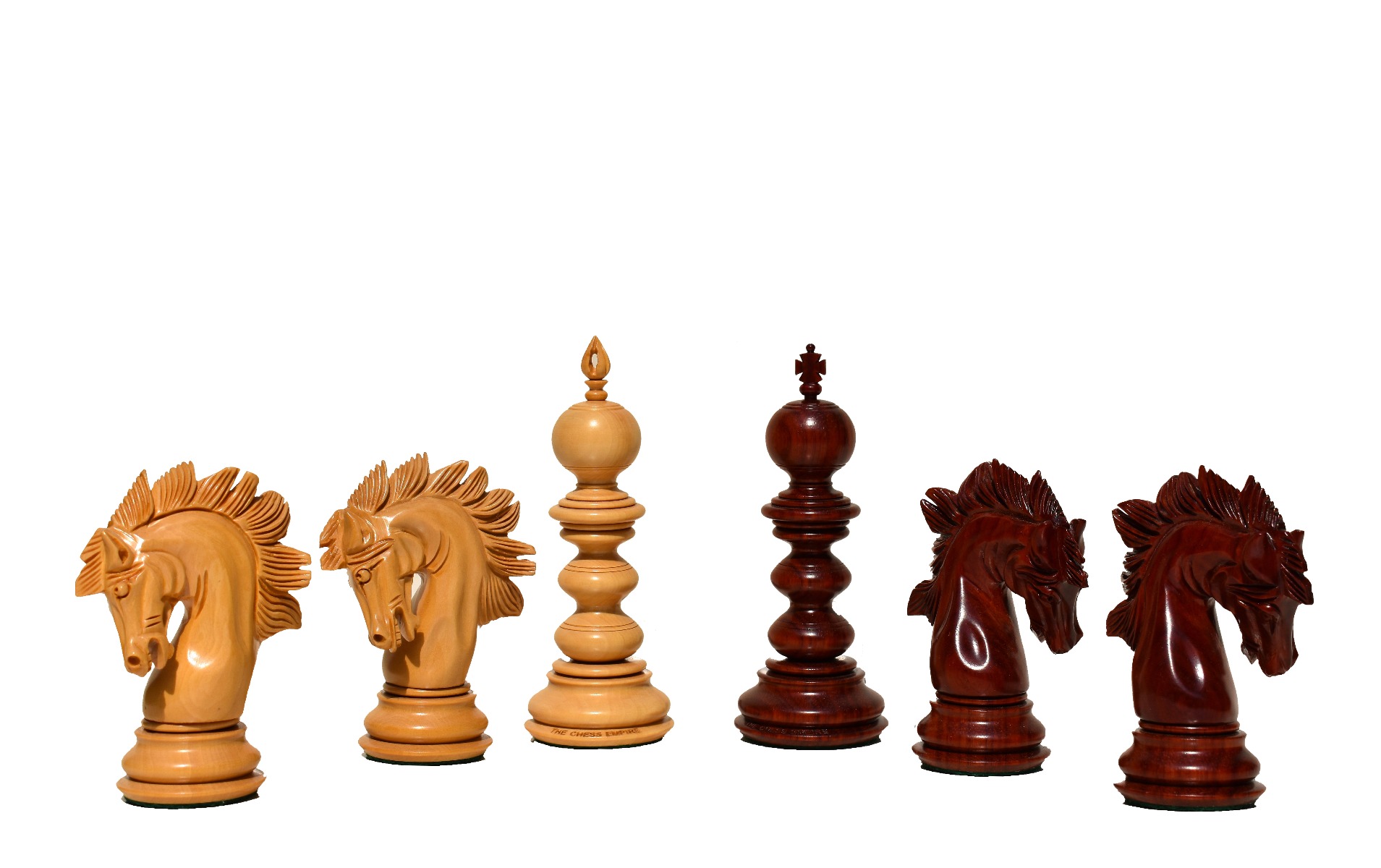 Designer Savano Series Chess Pieces <br> Boxwood & Padauk Matte Finish <br> 4.4" King-6498 Designer Savano Series Chess Pieces Boxwood & Padauk Matte Finish 4.4" King-6498