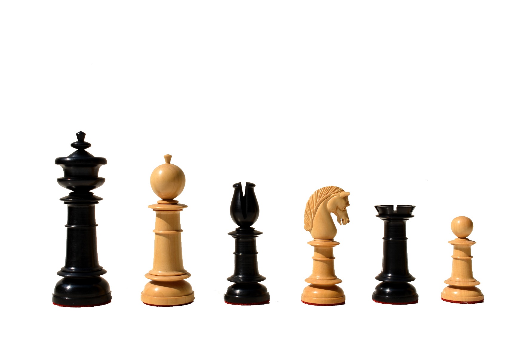 1830 Northern Upright Series Reproduction Chess Pieces Boxwood & Ebony 4.5" King-6485