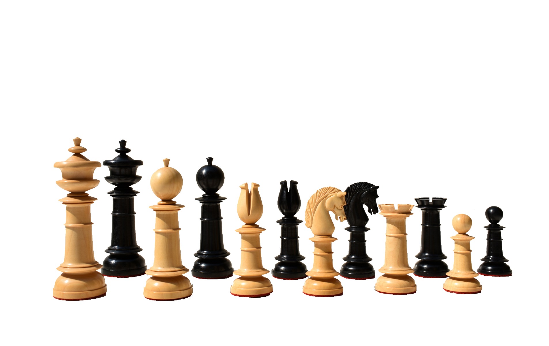 1830 Northern Upright Series Reproduction Chess Pieces Boxwood & Ebony 4.5" King-0