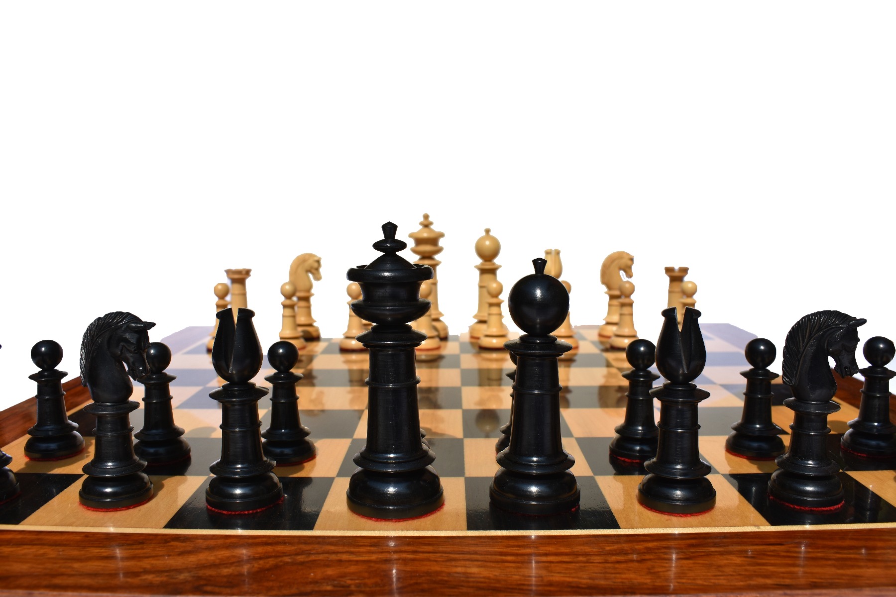 1830 Northern Upright Series Reproduction Chess Pieces Boxwood & Ebony 4.5" King-6492