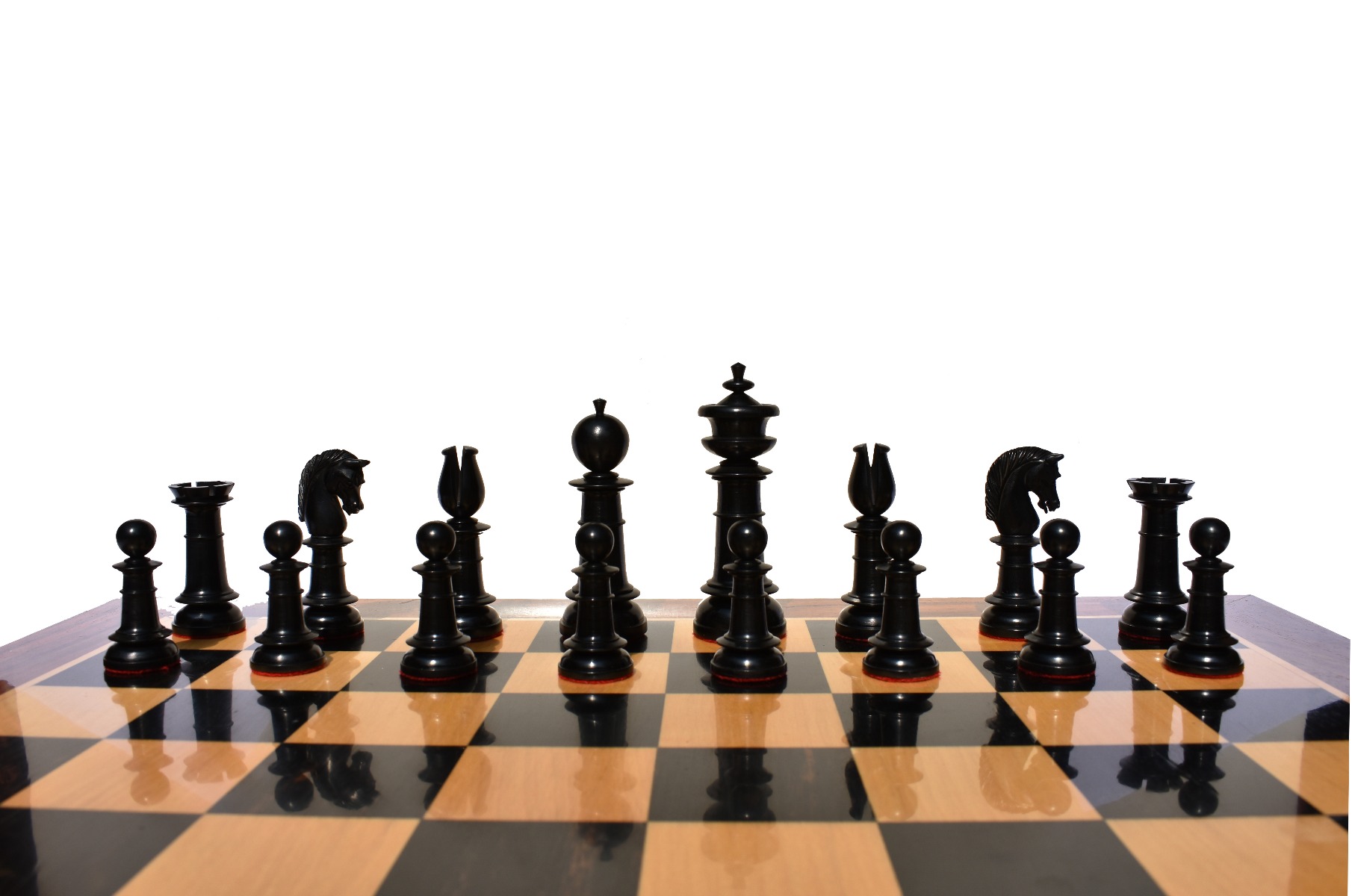 1830 Northern Upright Series Reproduction Chess Pieces Boxwood & Ebony 4.5" King-6490