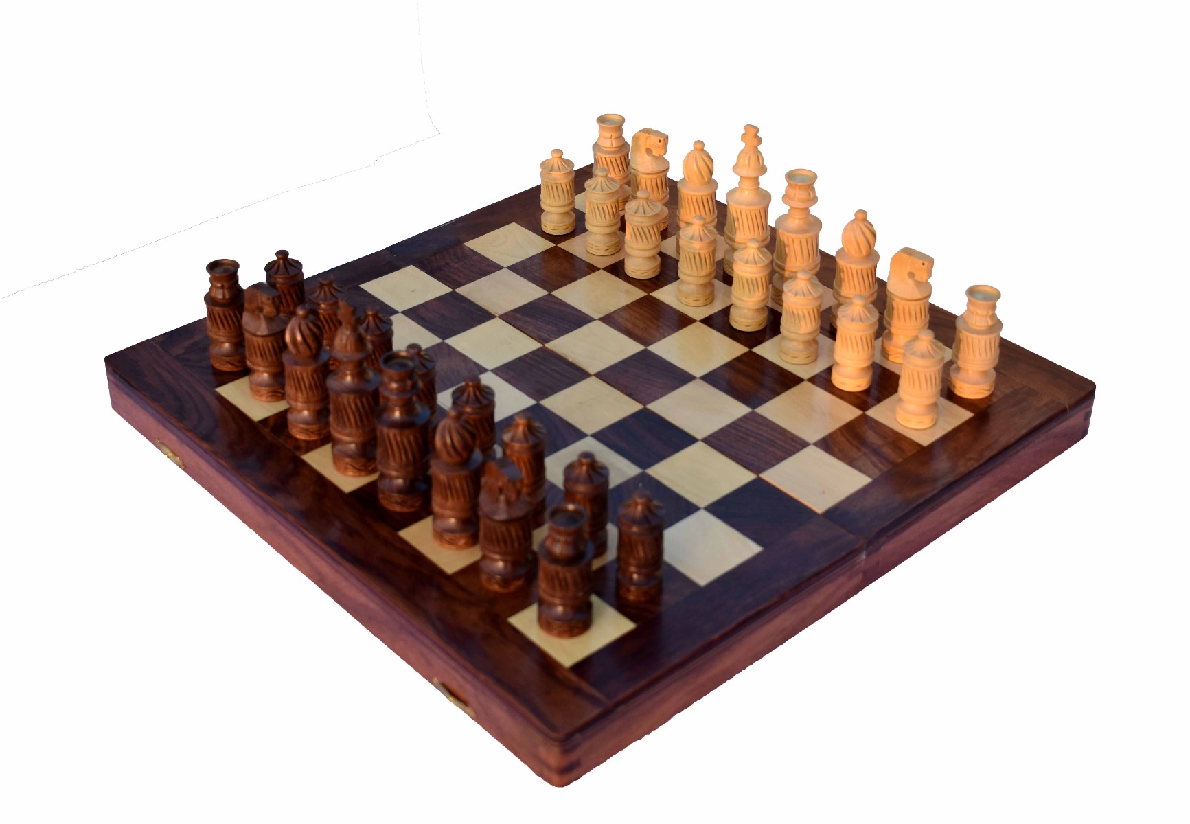 The Candel Series chess set Boxwood & Sheesham 3.75" King with 16" Chess Board-6645
