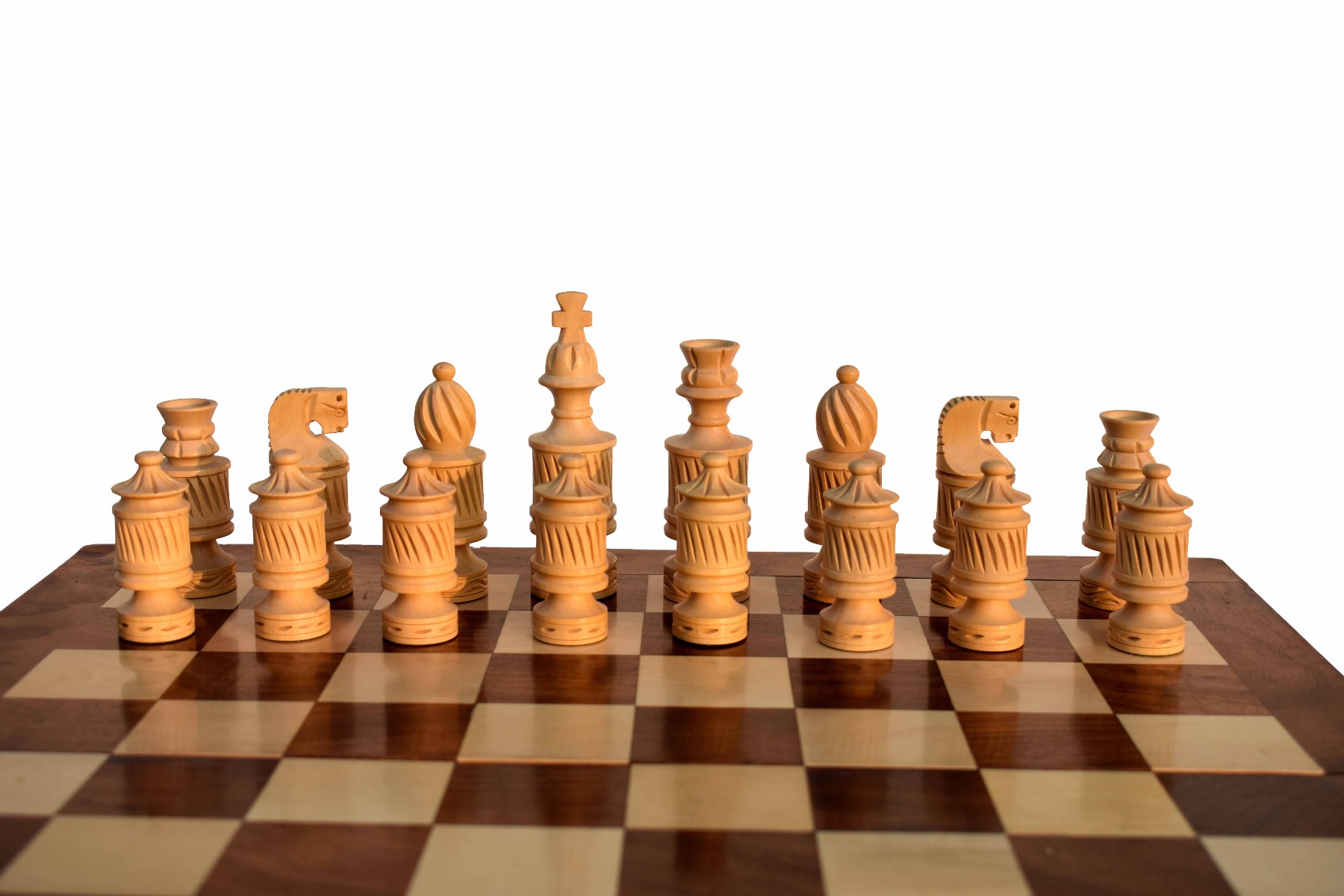 The Candel Series chess set Boxwood & Sheesham 3.75" King with 16" Chess Board-6647