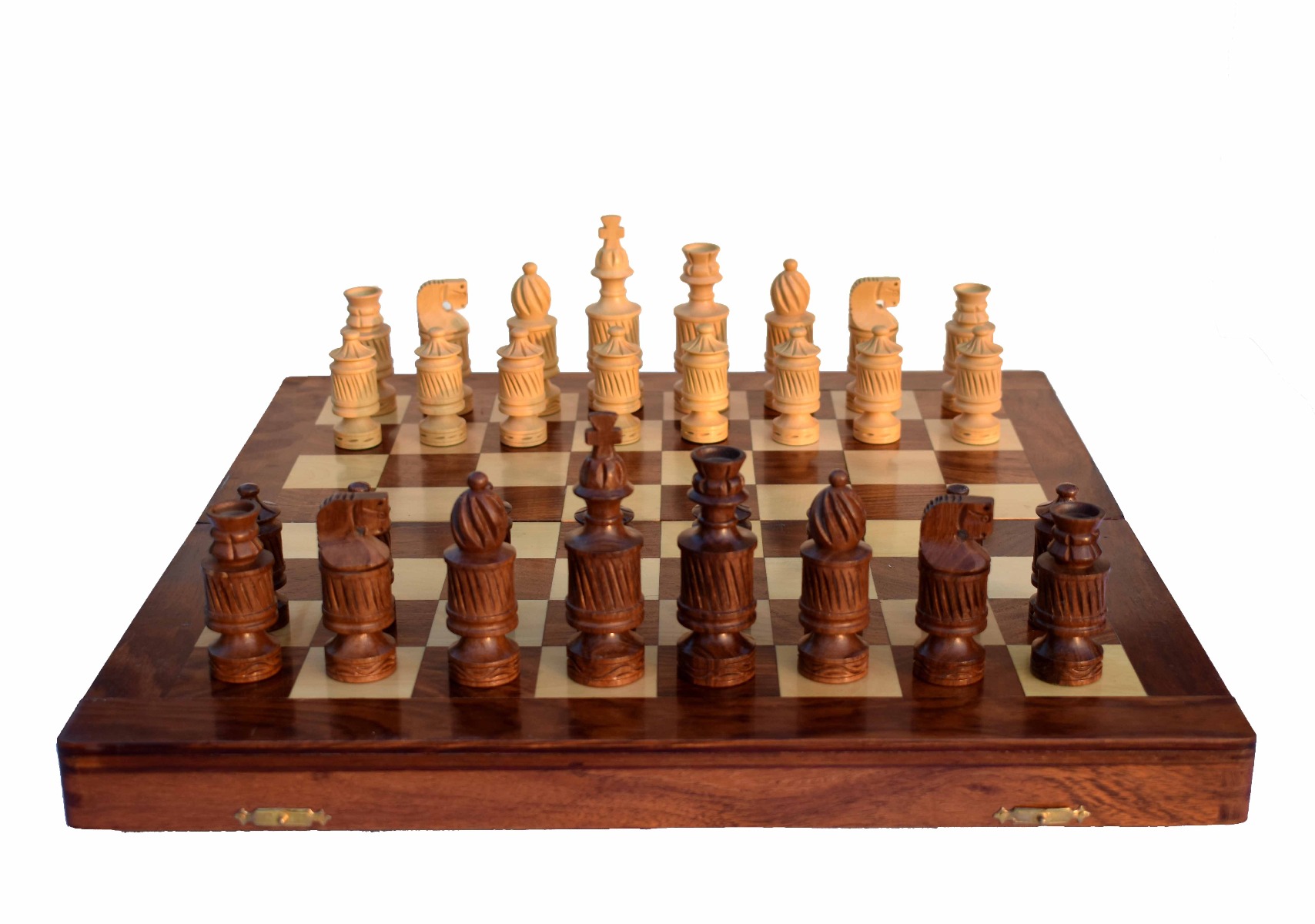 The Candel Series chess set Boxwood & Sheesham 3.75" King with 16" Chess Board-6644
