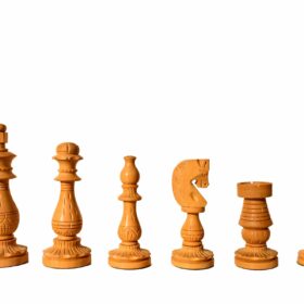 Gumat Series complete Chess set Boxwood & Sheesham 3.5" King with 16" Folding chess board-6642