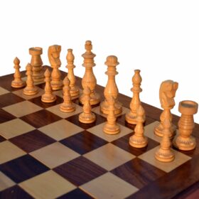 Gumat Series complete Chess set Boxwood & Sheesham 3.5" King with 16" Folding chess board-6638