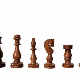 Gumat Series complete Chess set Boxwood & Sheesham 3.5" King with 16" Folding chess board-6641