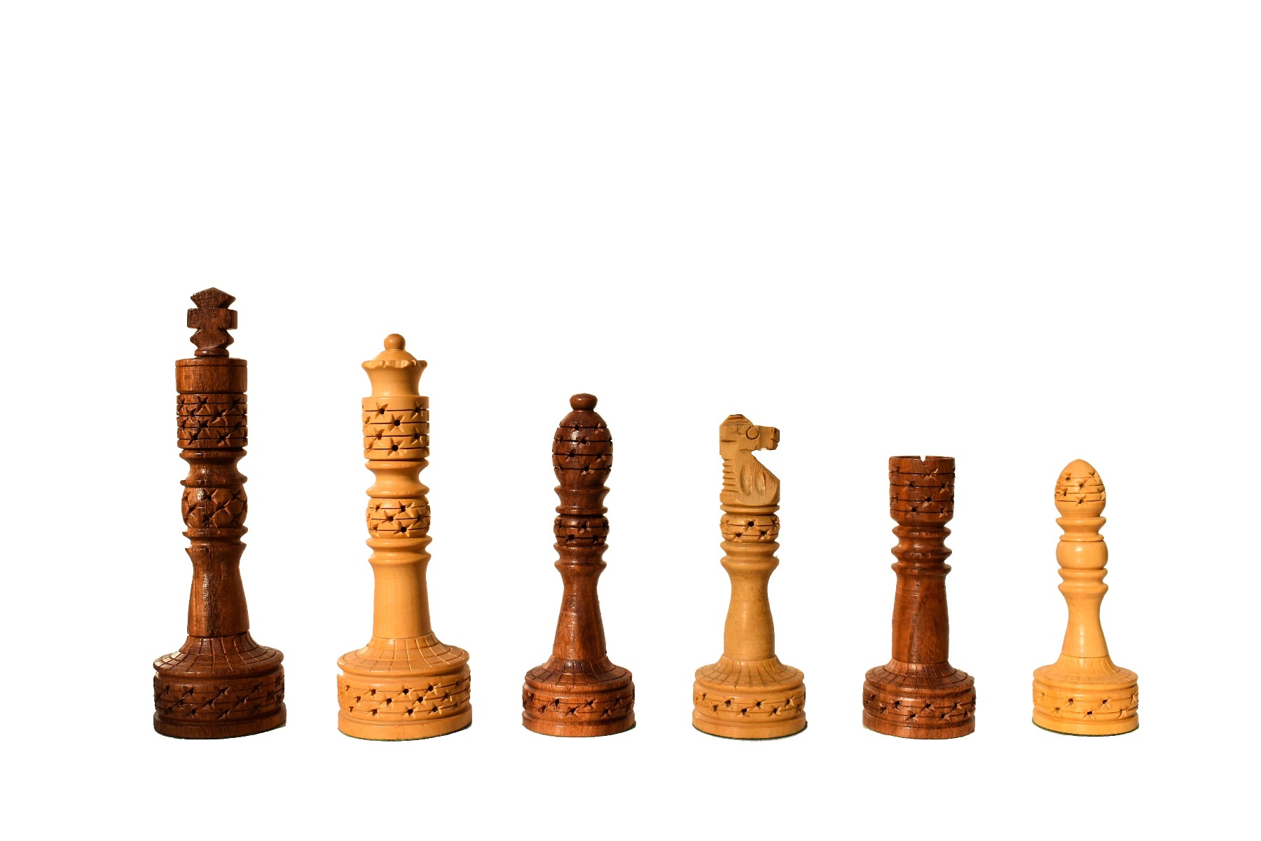 The Tower Series chess pieces Boxwood & Sheesham 4.25" King-0