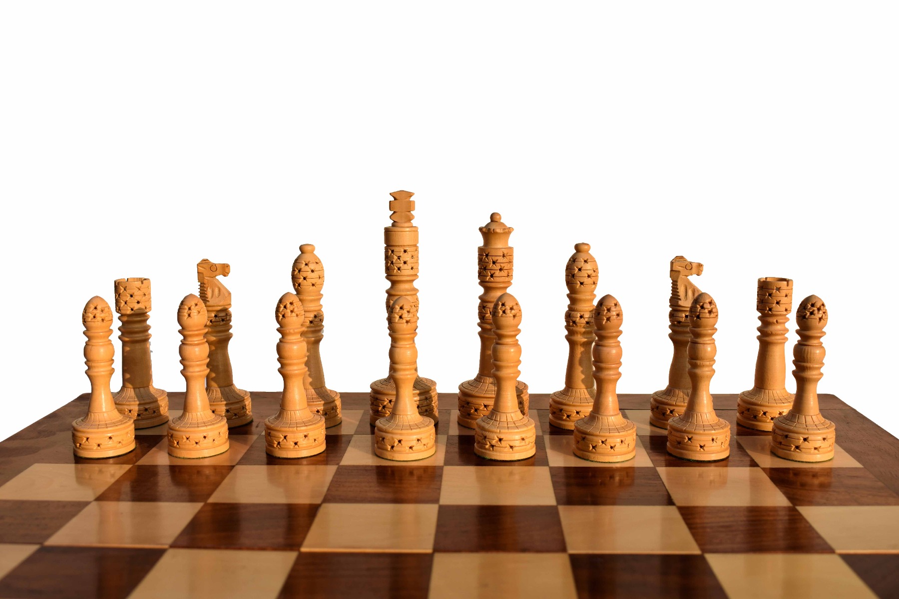 The Tower Series chess pieces Boxwood & Sheesham 4.25" King-6657