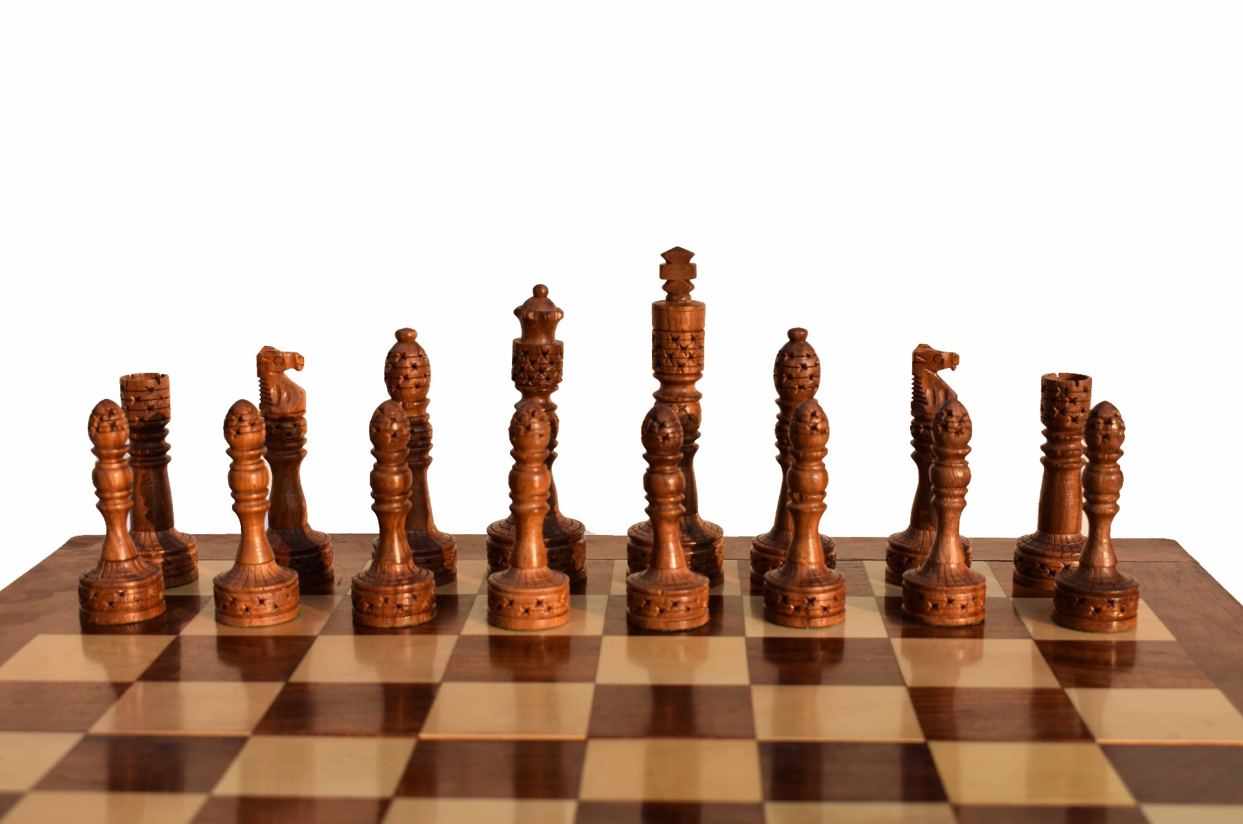 The Tower Series chess pieces Boxwood & Sheesham 4.25" King-6659