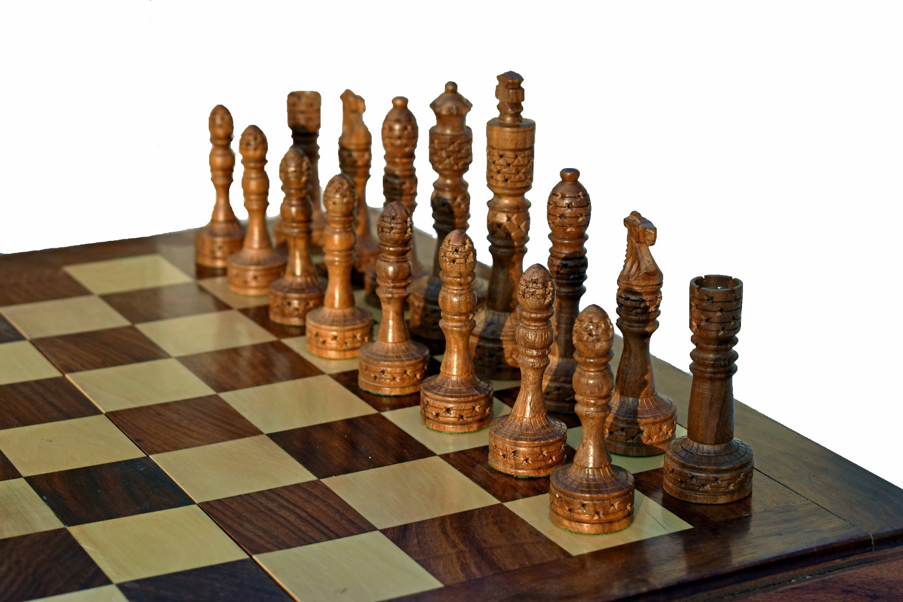 The Tower Series chess pieces Boxwood & Sheesham 4.25" King-6660