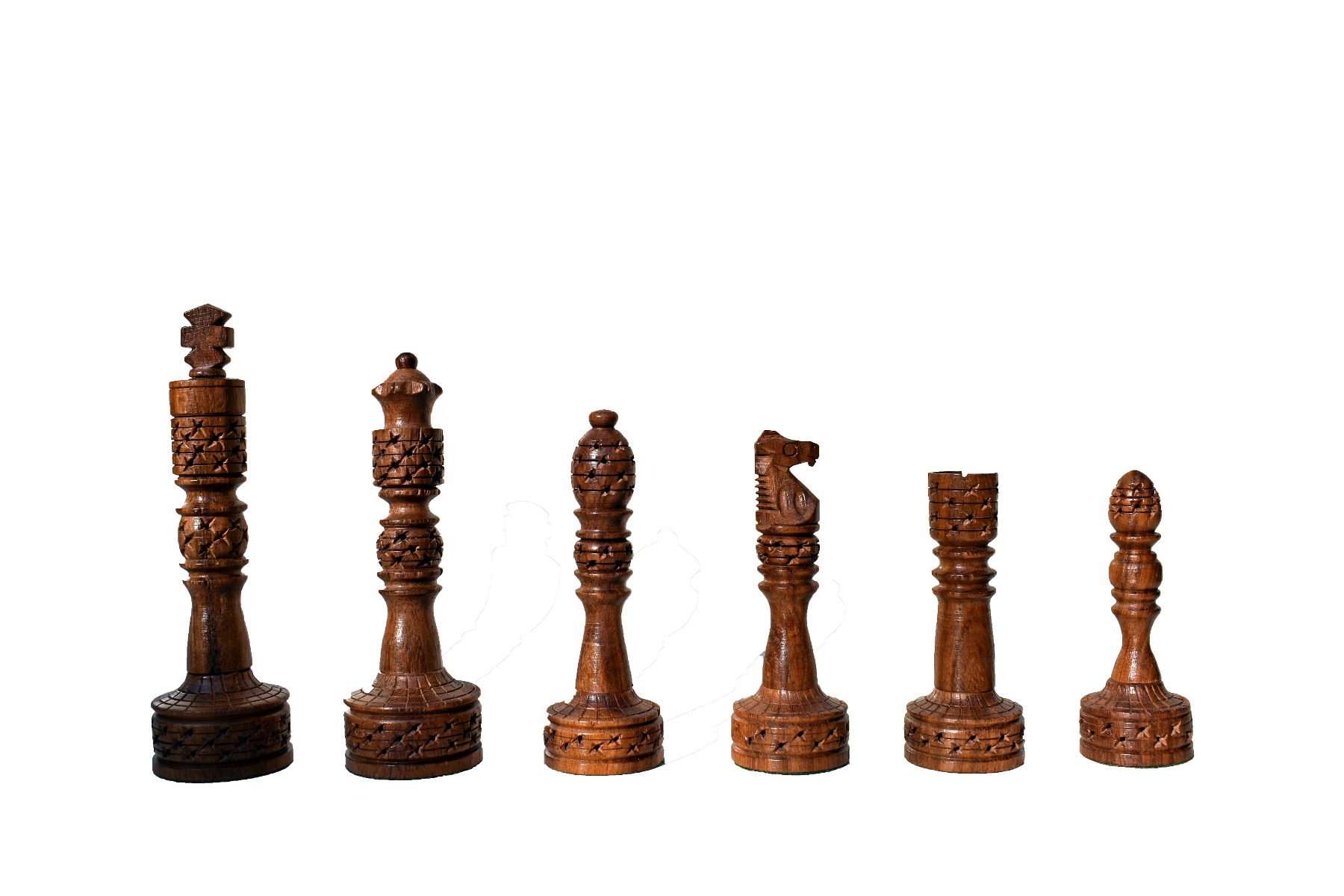 The Tower Series chess pieces Boxwood & Sheesham 4.25" King-6656