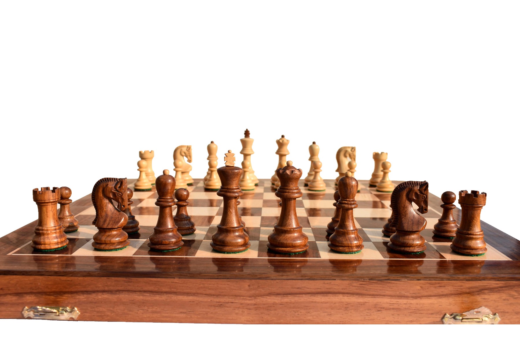 Yugoslavia Series Chess set Boxwood & Sheeshma 3" King with 16" Folding Chessboard-6801